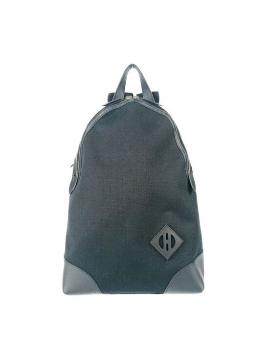 Hermes Backpack A Dos All Back Black Silver Hardware Toile Bivouac